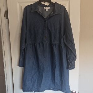 Nine West Long Sleeve Denim Dress